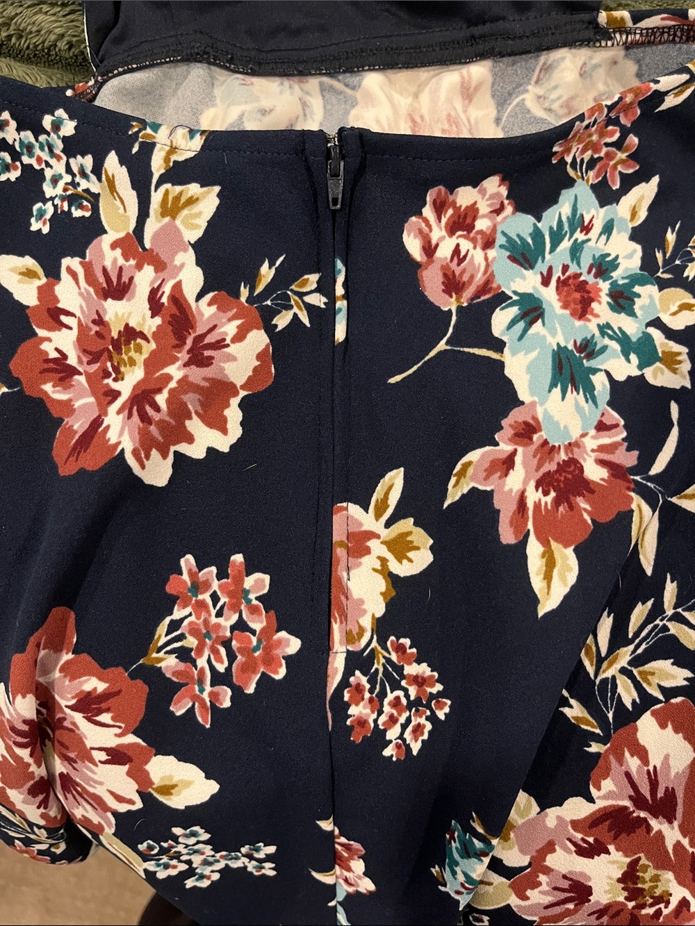 Speechless Navy Floral Mini Dress with Lace Back - Picture 4 of 4